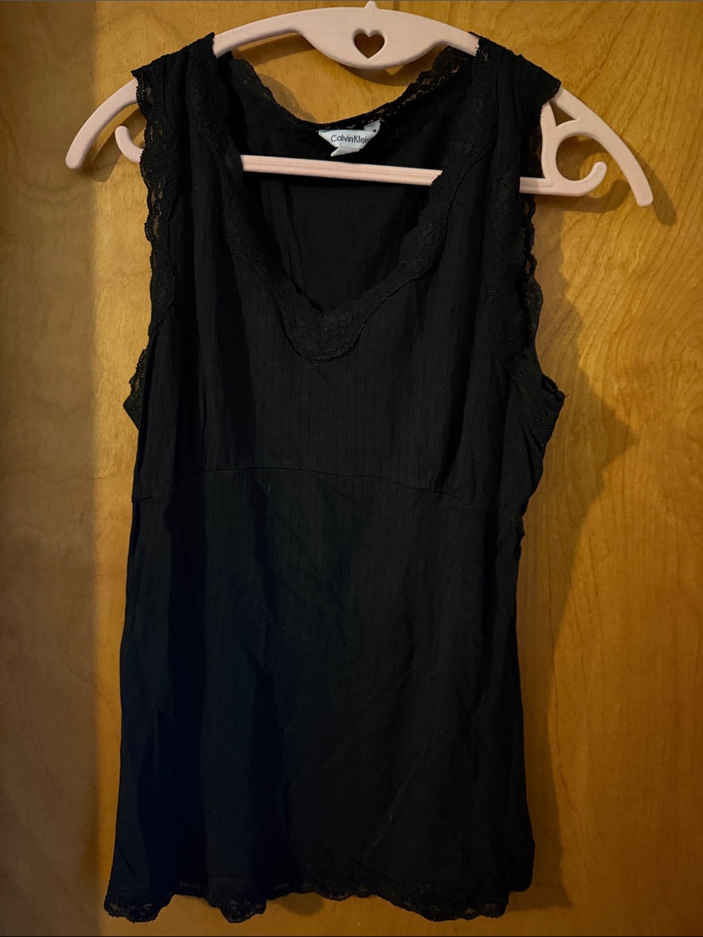 Calvin Klein Black Lace Trim V-Neck Sleeveless Camisole